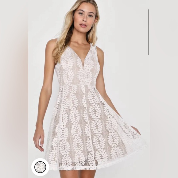 Lulus medium lace white skater dress - Picture 1 of 3